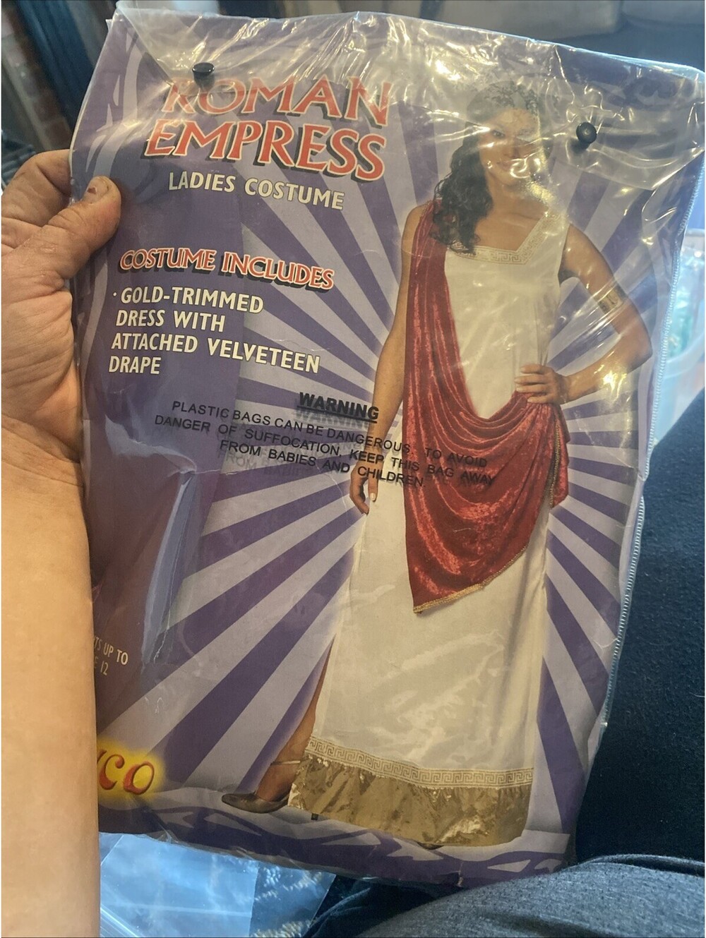Empress of Rome Greek Queen Goddess Dress Halloween Adult Costume up to 14/16
